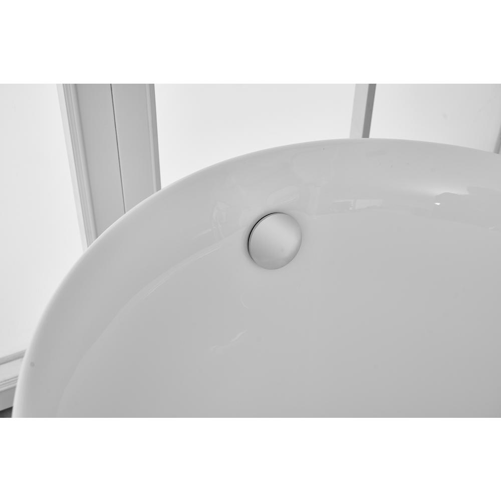70 inch soaking Single slipper bathtub in glossy white. Picture 10