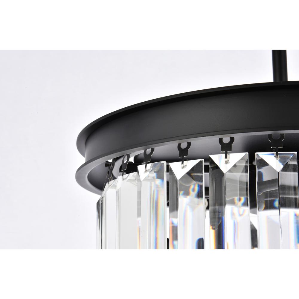 Sydney 3 light Matte Black Pendant Clear Royal Cut Crystal. Picture 4