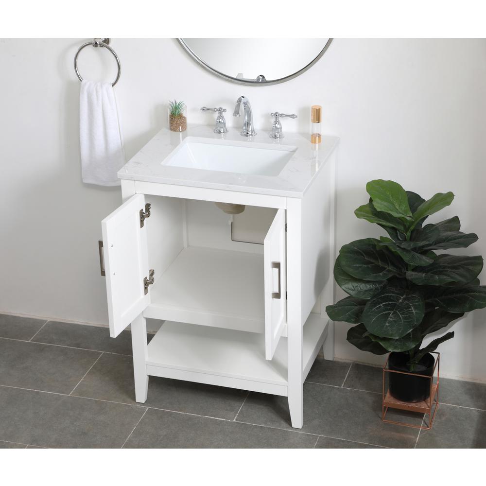 24 inch Single Bathroom Vanity in White. Picture 3