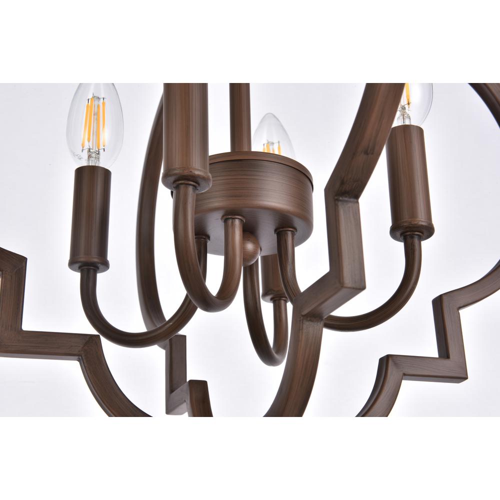 Sandara 4 lights pendant in weathered oak. Picture 5
