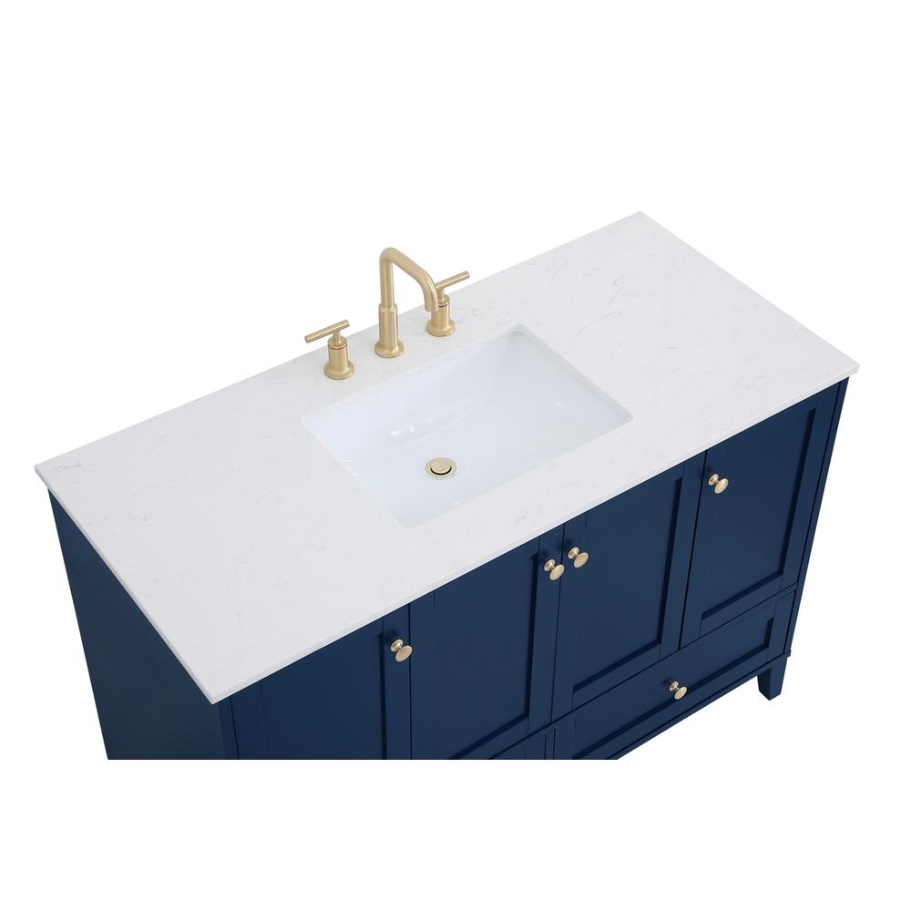 48 inch Single Bathroom Vanity in Blue. Picture 9
