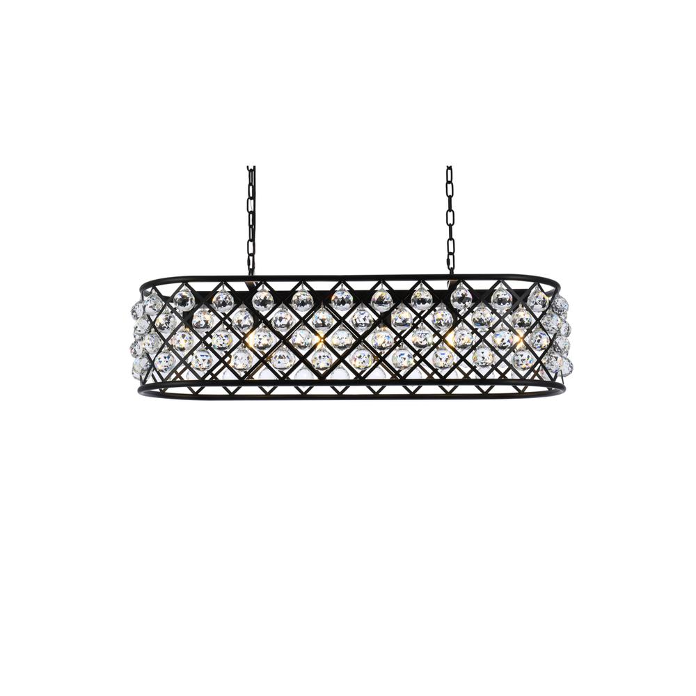 Madison 6 light Matte Black Chandelier Clear Royal Cut Crystal. Picture 2
