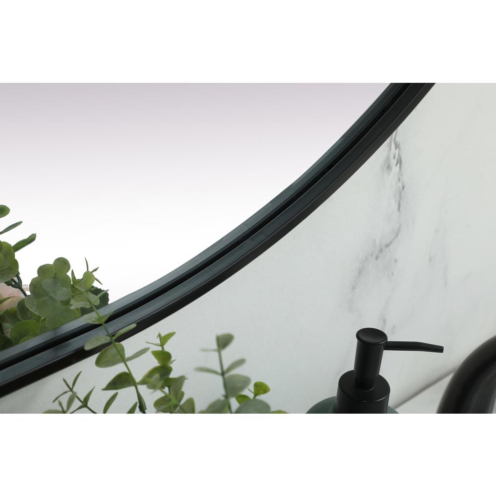 Metal Frame Oval Mirror 36x60 Inch in Black. Picture 6