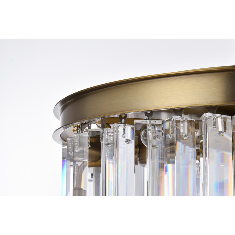Sydney 20 inch round crystal chandelier in satin gold. Picture 4