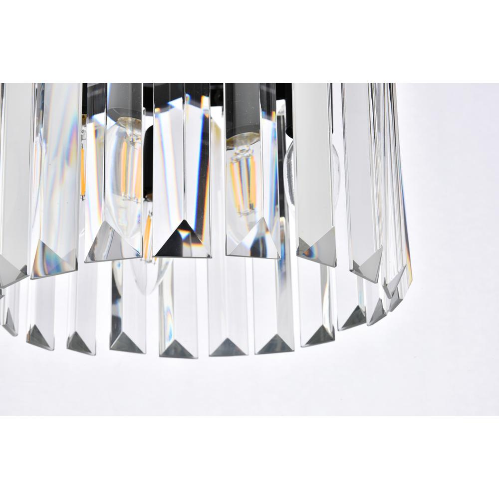 Sydney 3 light Matte Black Pendant Clear Royal Cut Crystal. Picture 3