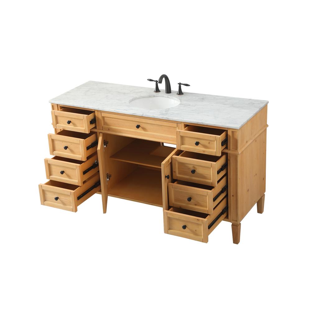60 inch Single bathroom vanity in natural wood. Picture 9