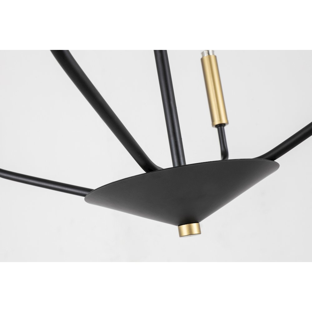 Enzo 4 Light Black And Brass Pendant. Picture 10
