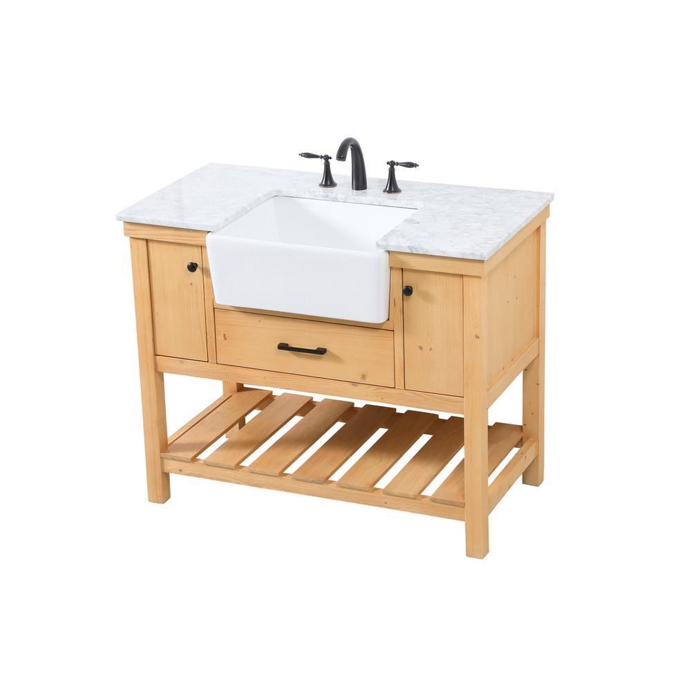 42 inch Single bathroom vanity in natural wood. Picture 8