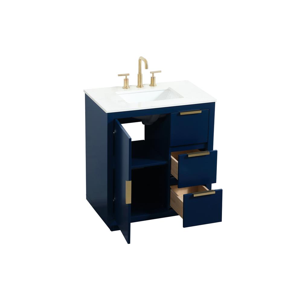 30 inch Single bathroom vanity in blue. Picture 9