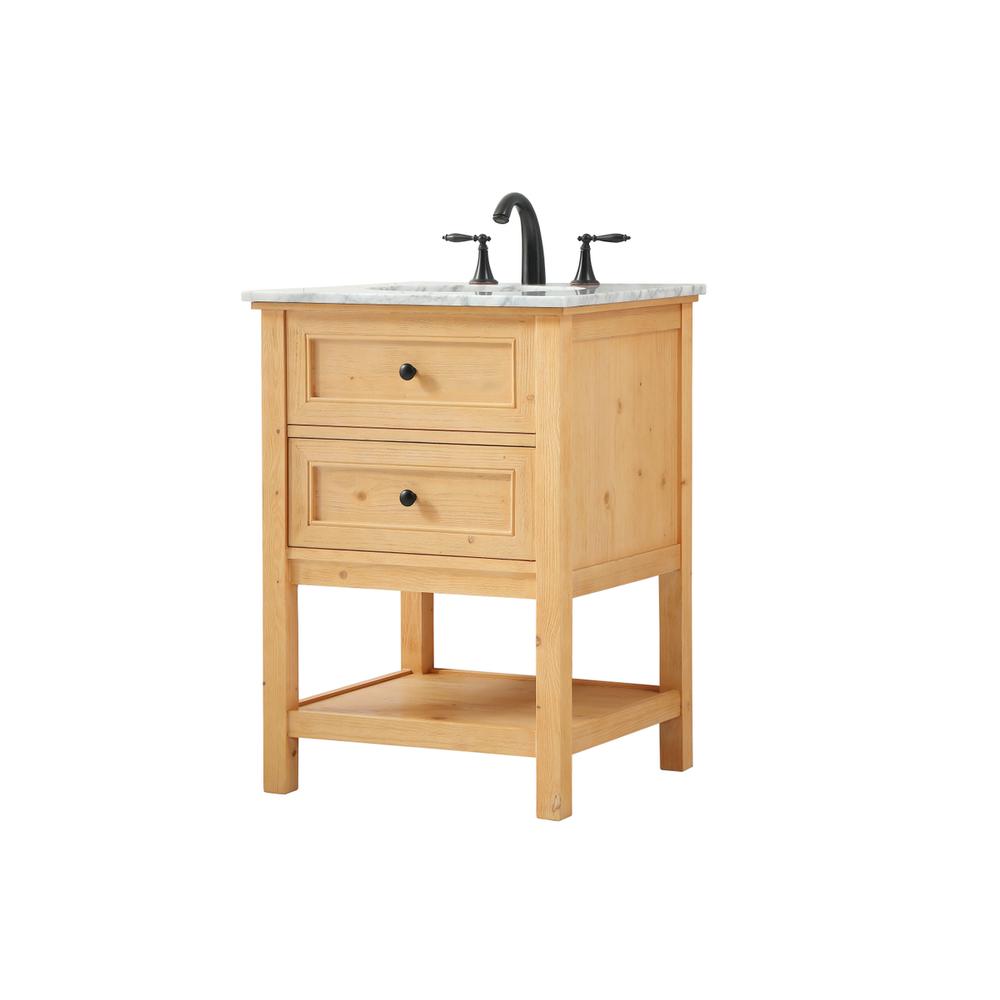 24 inch Single bathroom vanity in natural wood. Picture 7