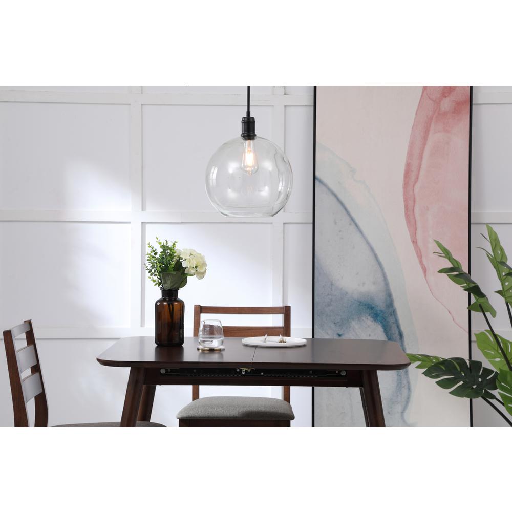 Emett 1 light Black and Clear glass pendant. Picture 11