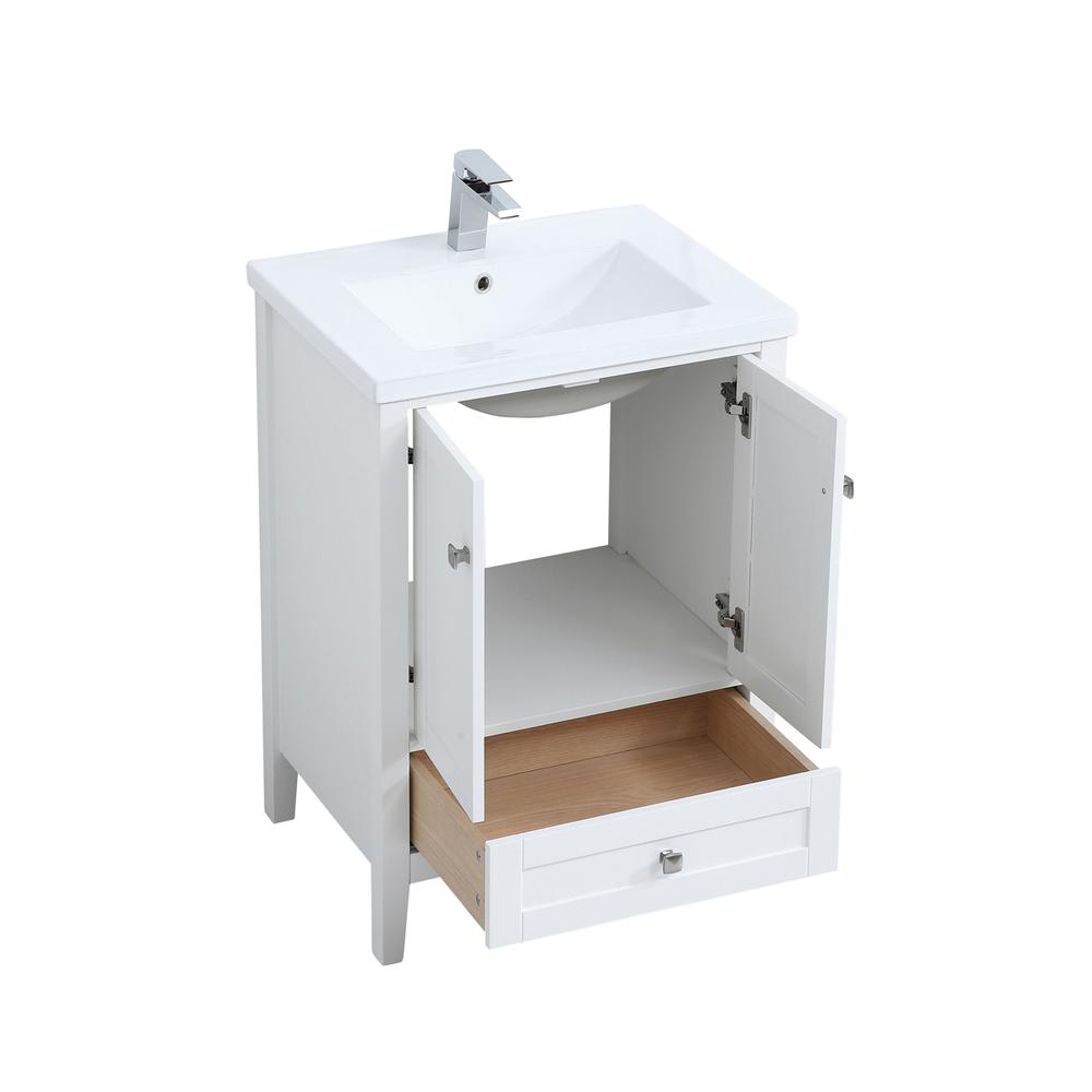 24 In. Single Bathroom Vanity Set In White. Picture 9