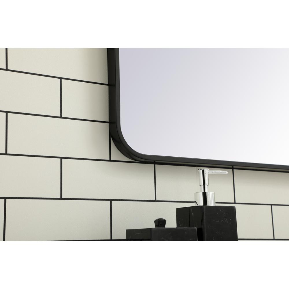 Soft corner metal rectangular mirror 24x40 inch in Black. Picture 4