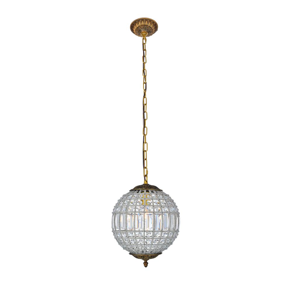 Olivia 1 light French Gold Pendant Clear Royal Cut Crystal. Picture 1