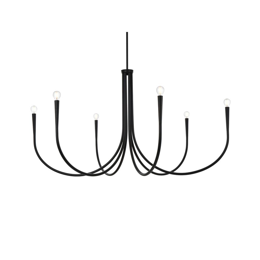 Layne 55 inch chandelier in Black. Picture 2