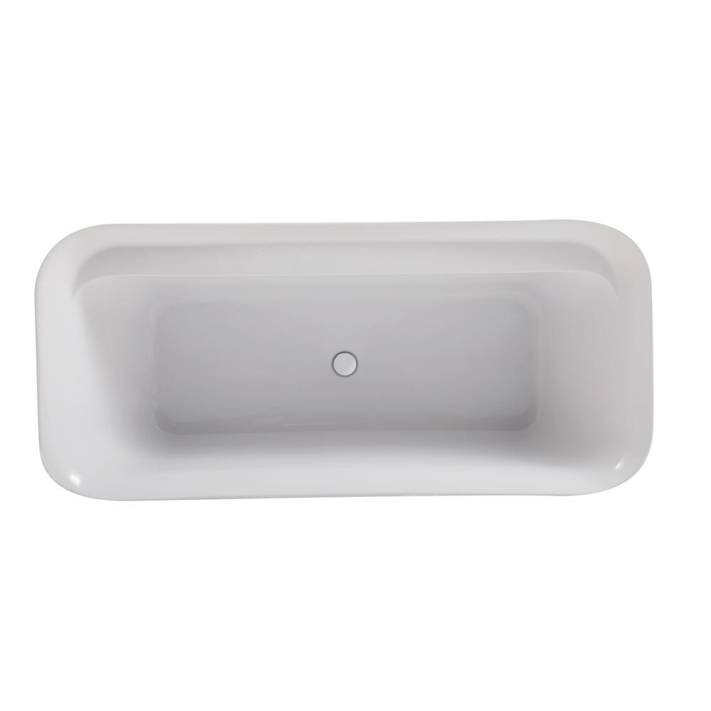 67 inch soaking bathtub in glossy white. Picture 10