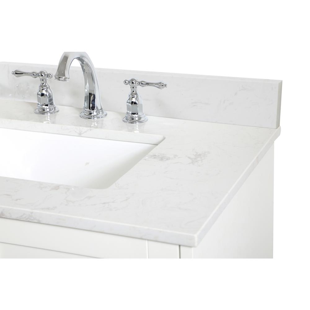 30 inch Single Bathroom Vanity in White with Backsplash. Picture 11