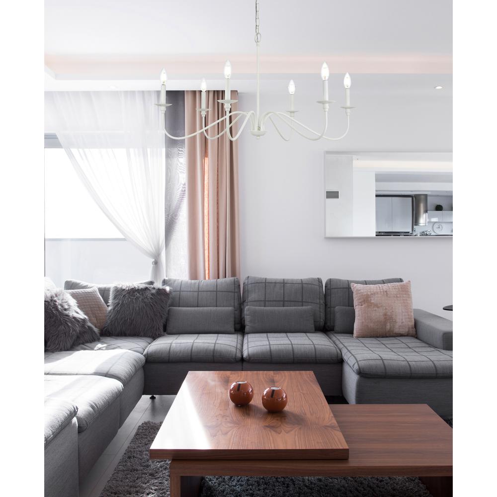 Rohan 30 inch chandelier in White. Picture 8