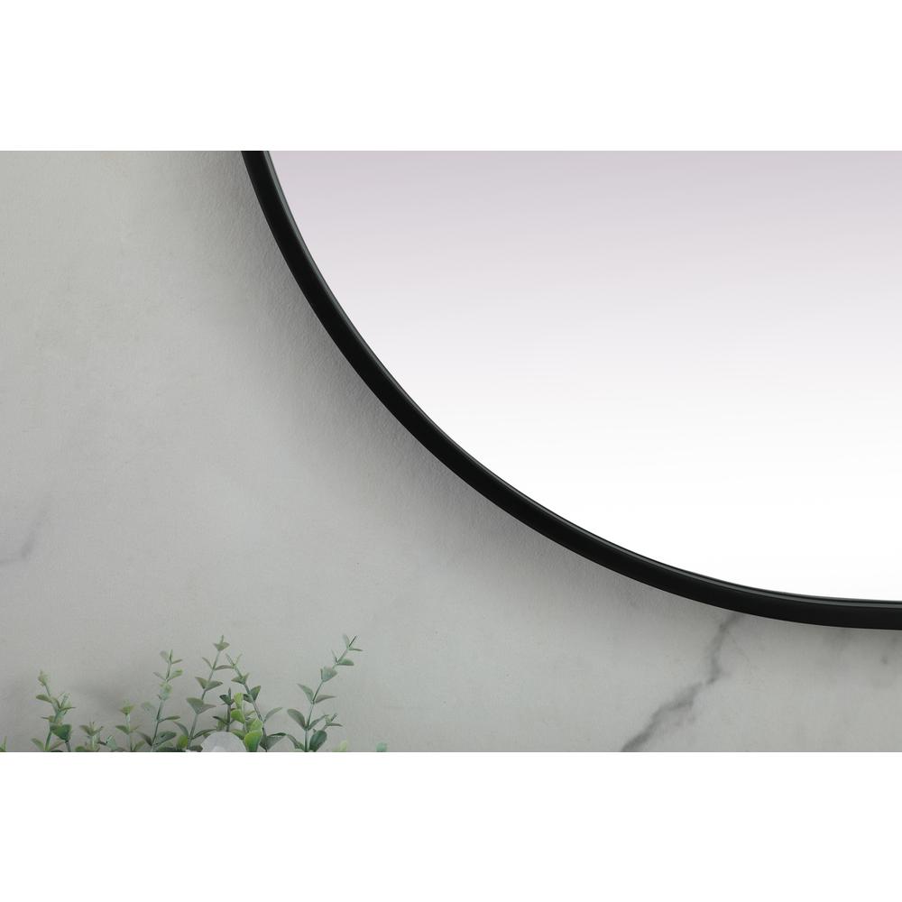 Metal Frame Oval Mirror 24x60 Inch in Black. Picture 5