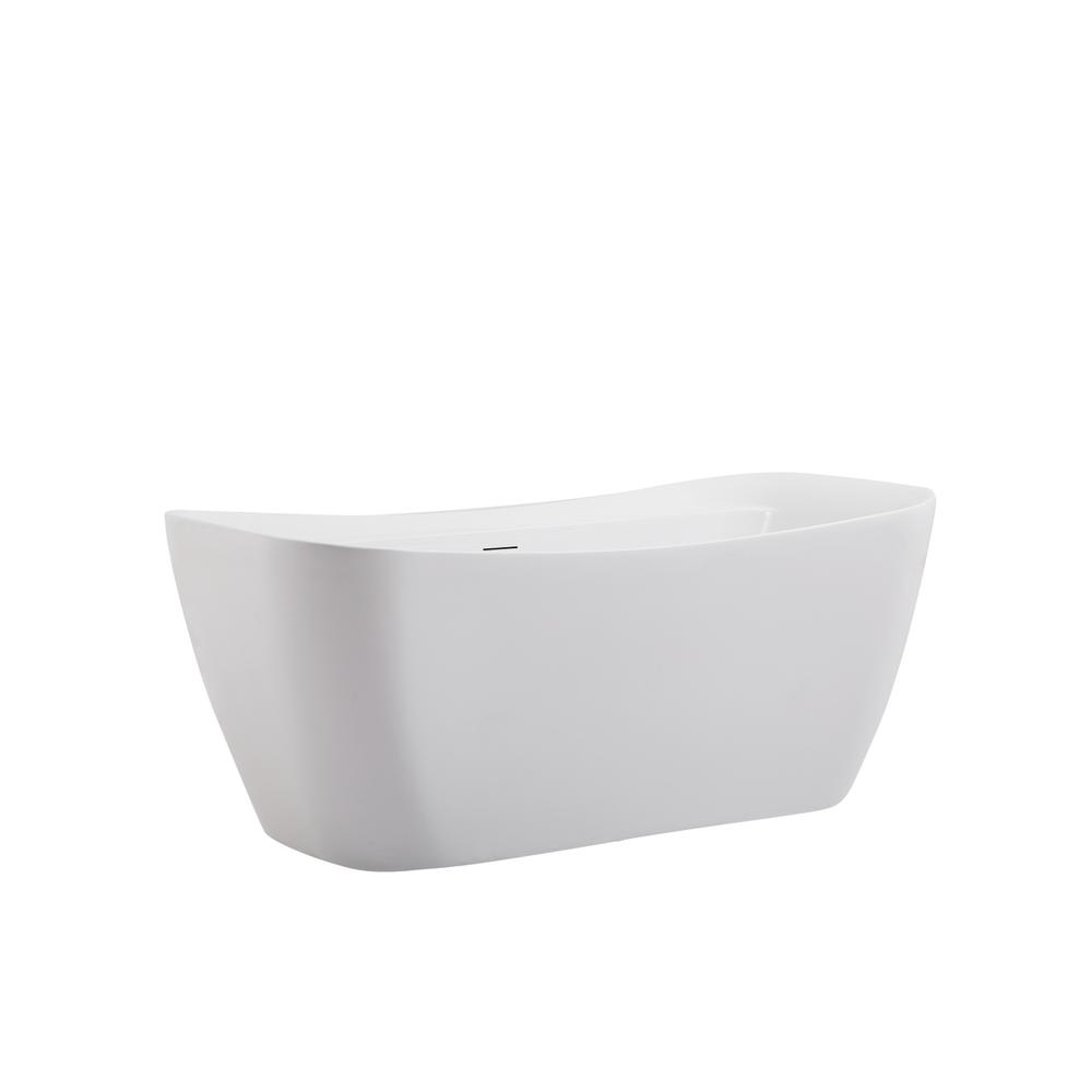 59 inch soaking bathtub in glossy white. Picture 8