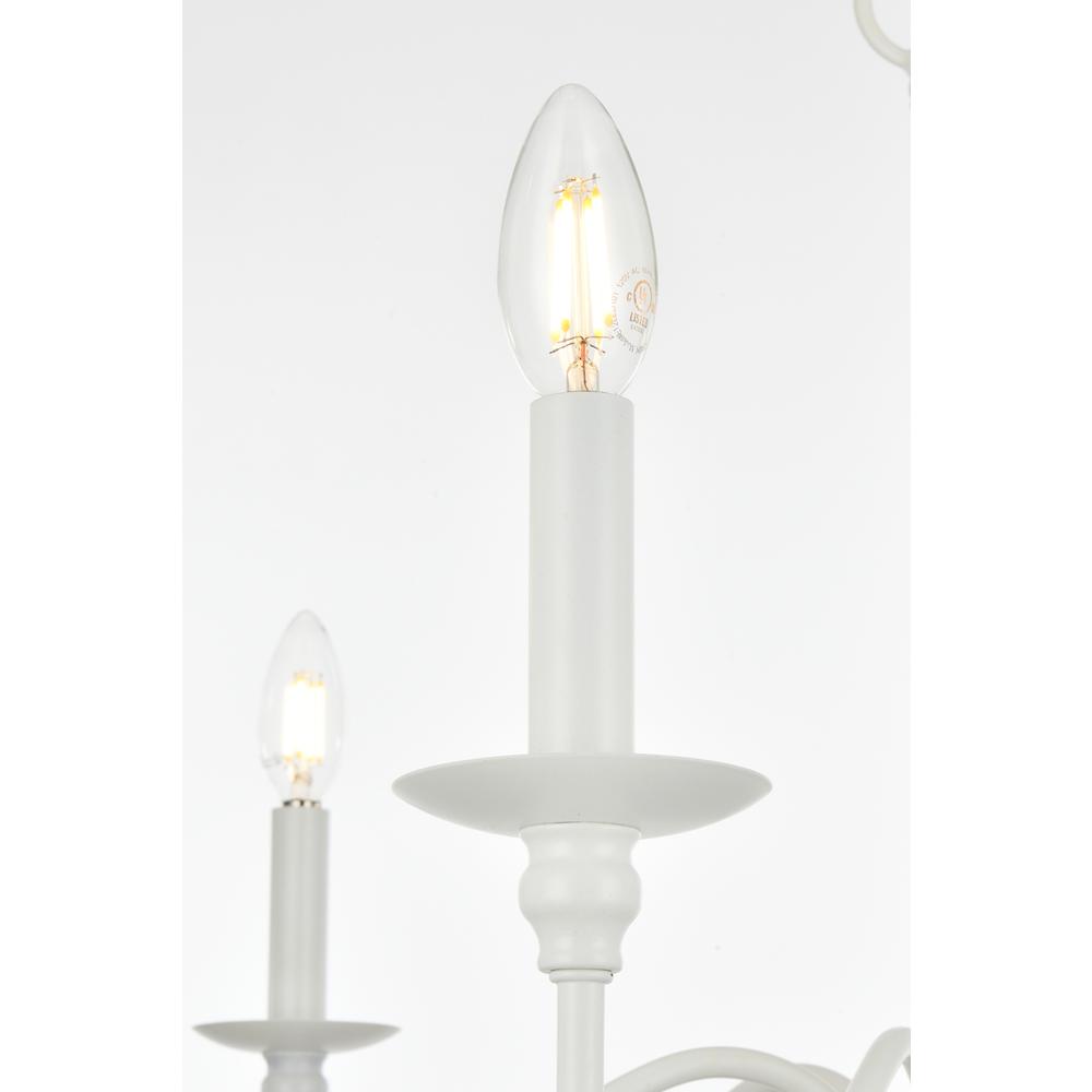 Rohan 30 inch chandelier in White. Picture 3
