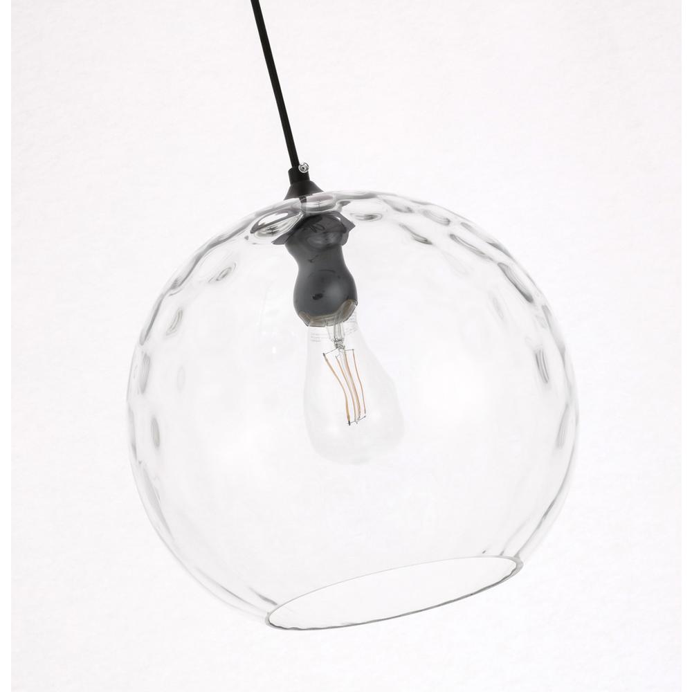 Gibson 1 light Black and Clear glass pendant. Picture 10