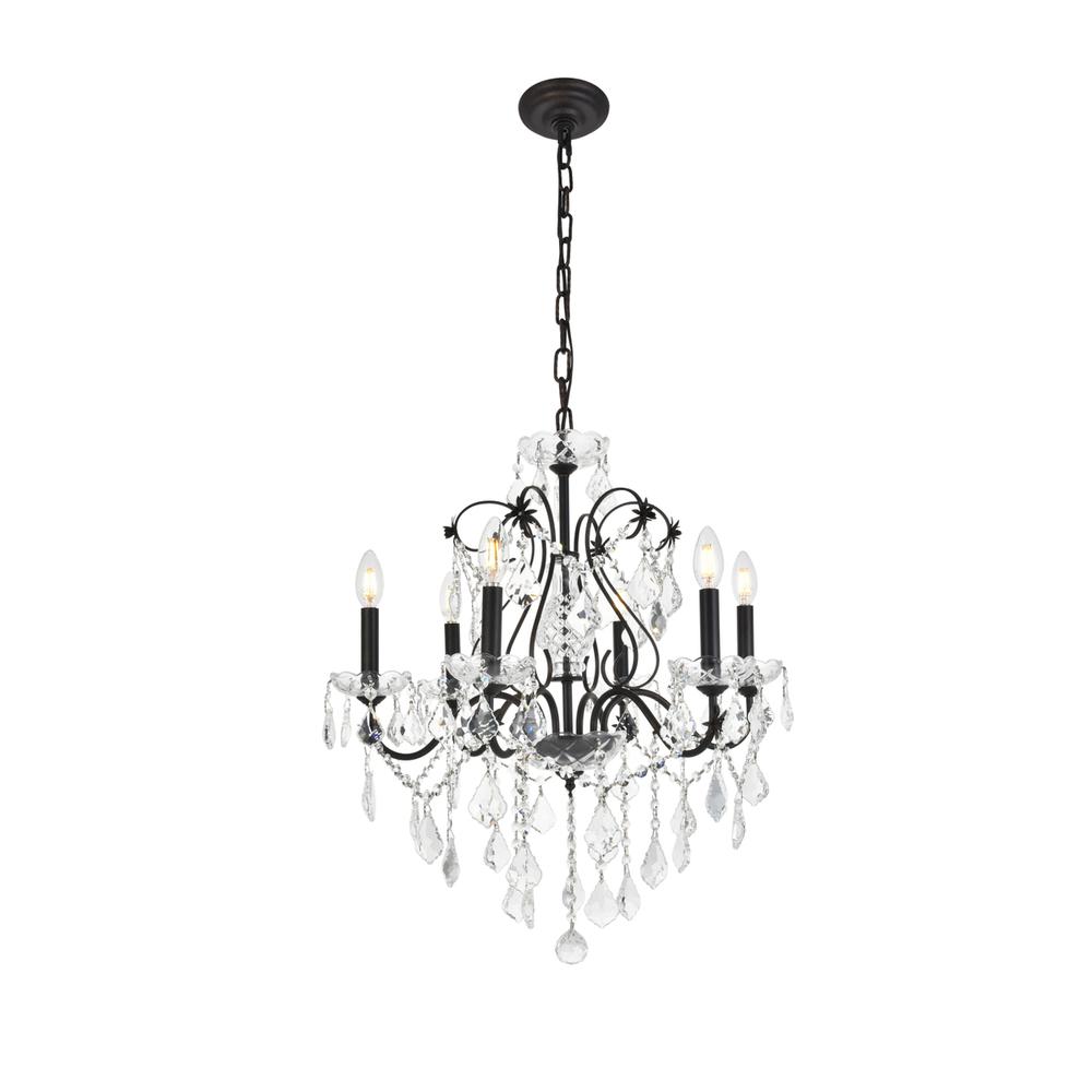 St. Francis 6 light Dark Bronze Chandelier Clear Royal Cut Crystal. Picture 1