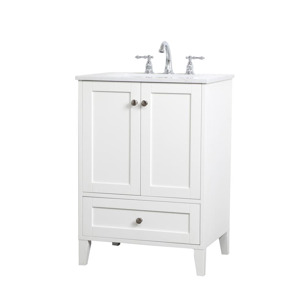 24 inch Single Bathroom Vanity in White. Picture 6