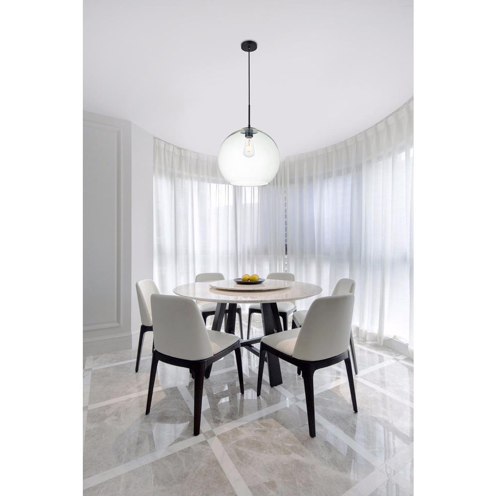 Baxter 1 Light Black Pendant With Clear Glass. Picture 6