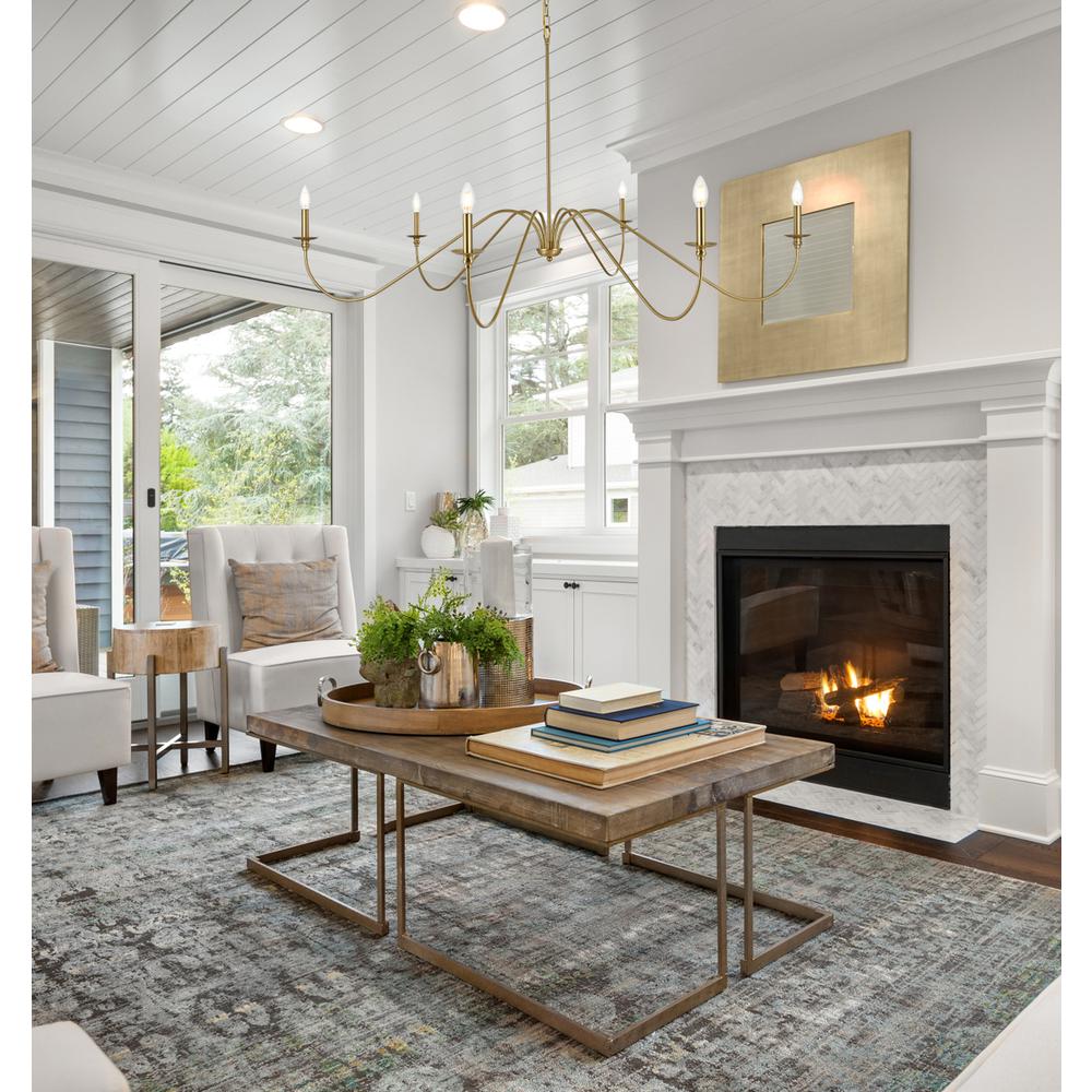 Rohan 60 inch chandelier in Satin Gold. Picture 8