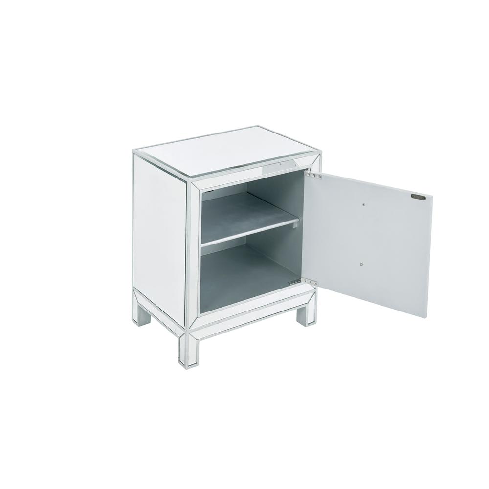 Nightstand 1 door 21in. W x 14in. D x 24in. H in antique silver paint. Picture 2