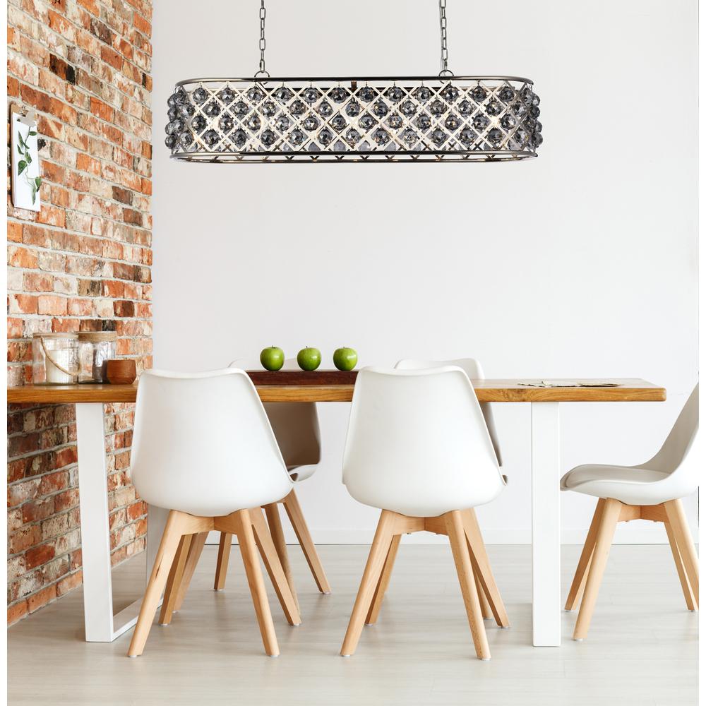 Madison 7 light polished Nickel Chandelier Silver Shade (Grey) Royal Cut Crystal. Picture 8
