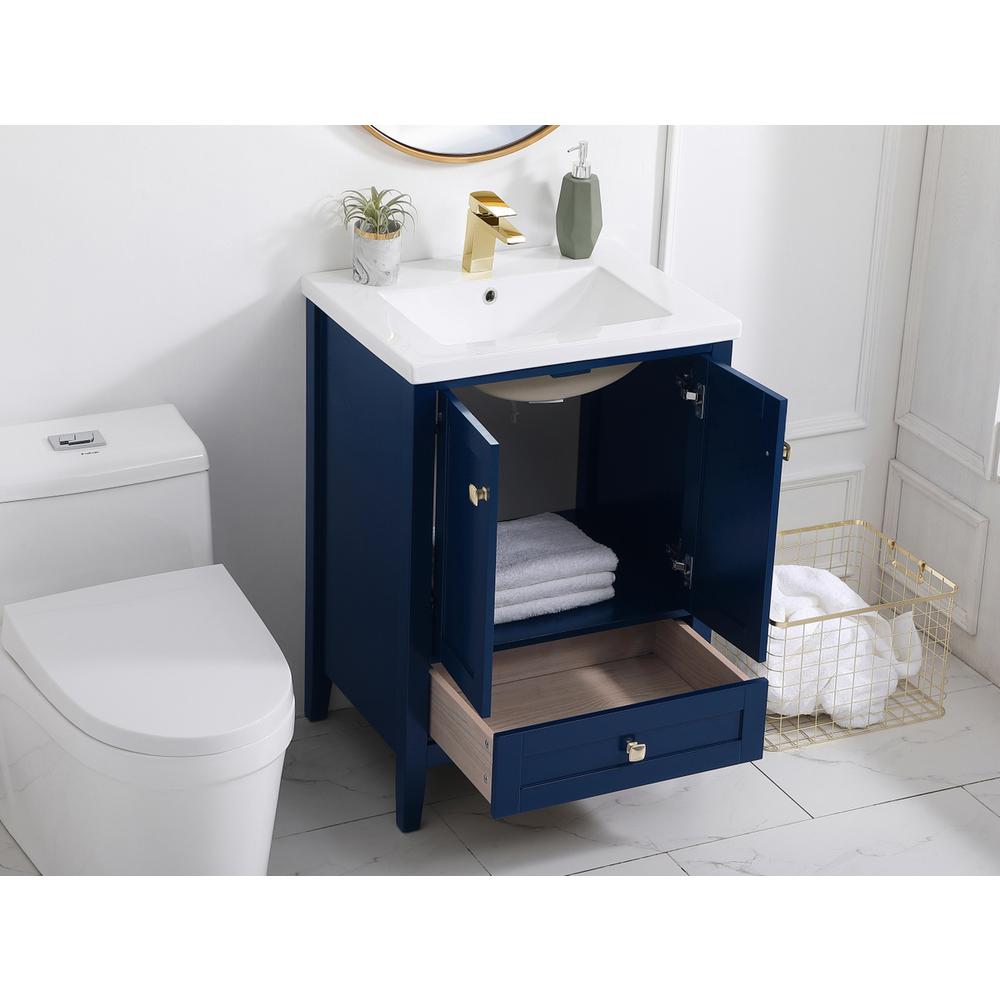 24 inch bathroom vanity in Blue. Picture 3