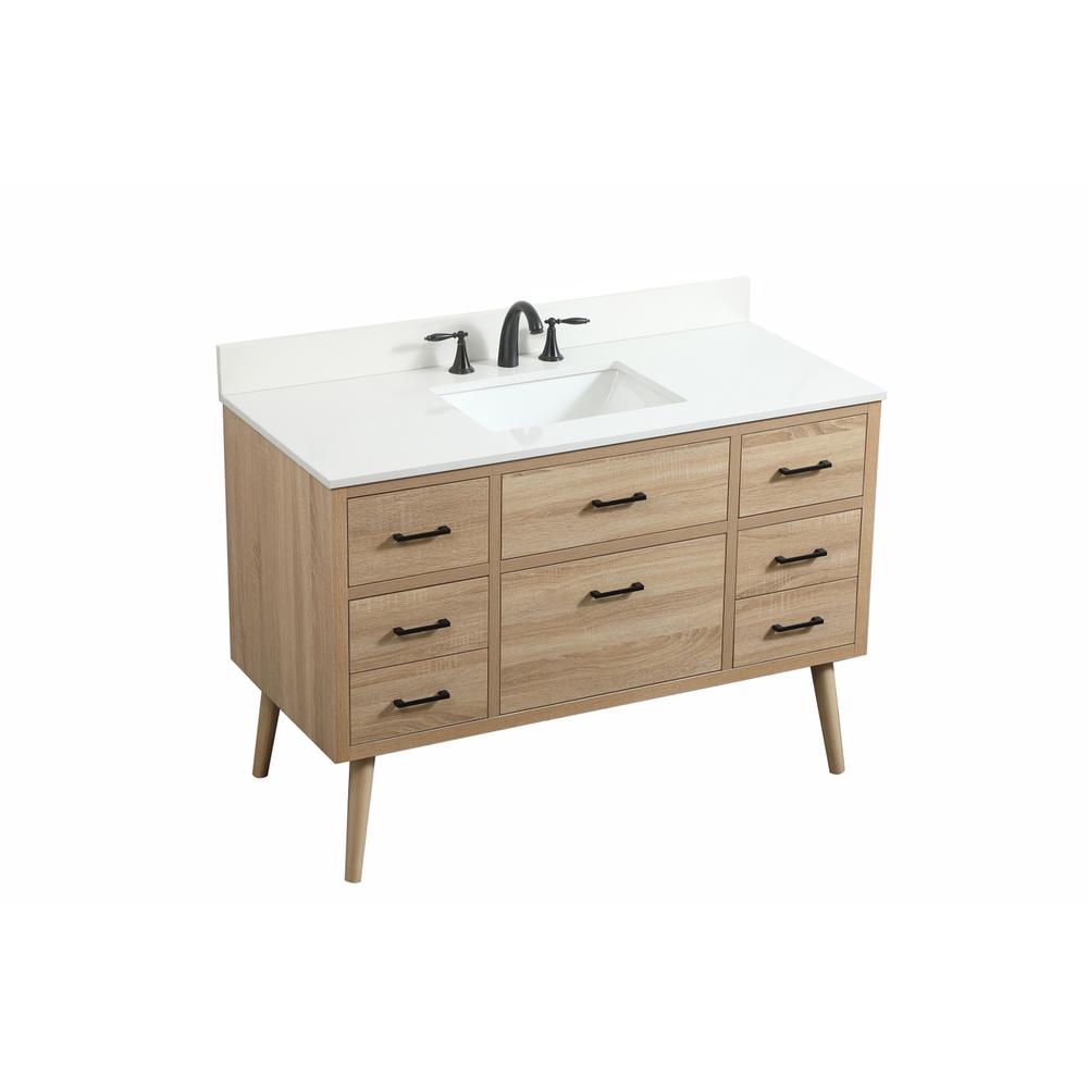 48 inch Single bathroom vanity in mango wood with backsplash. Picture 8