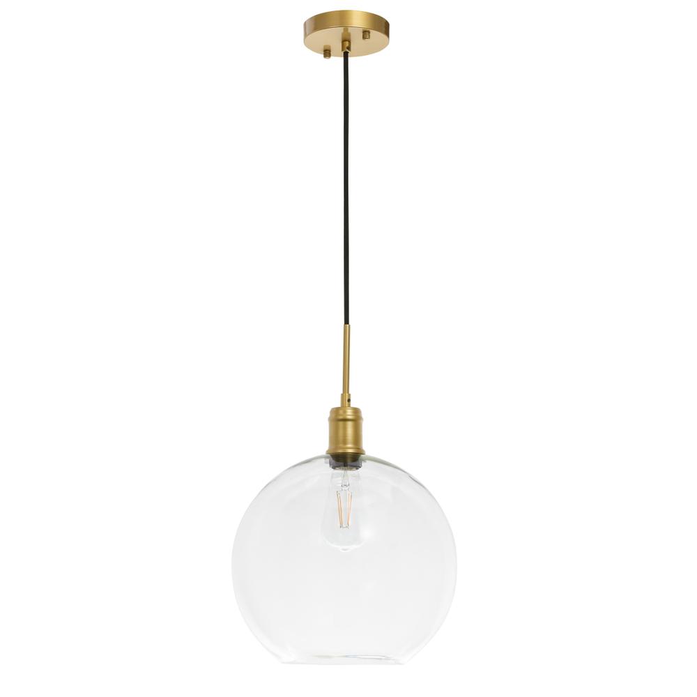 Emett 1 light Brass and Clear glass pendant. Picture 4