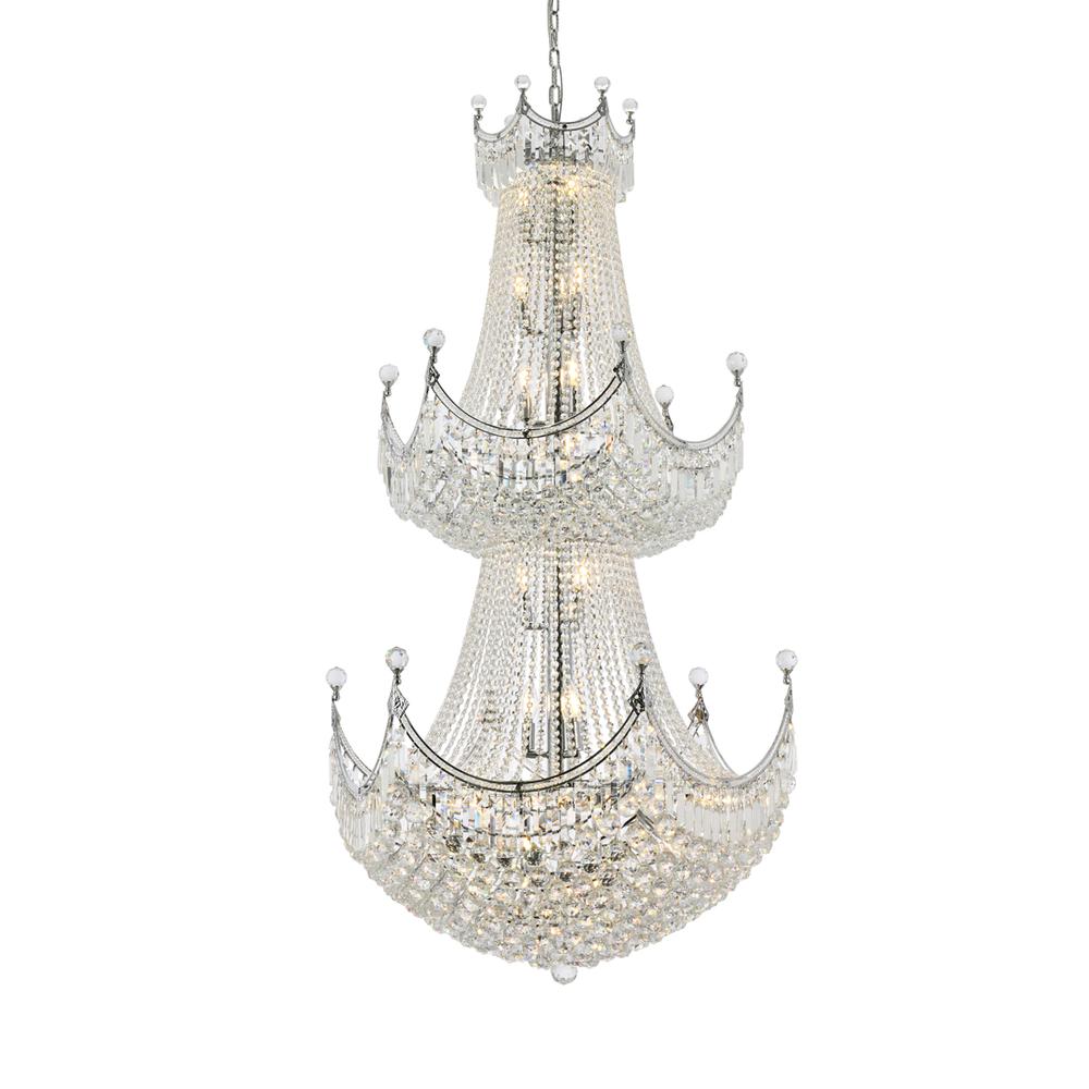 Corona 36 light Chrome Chandelier Clear Royal Cut Crystal. Picture 2