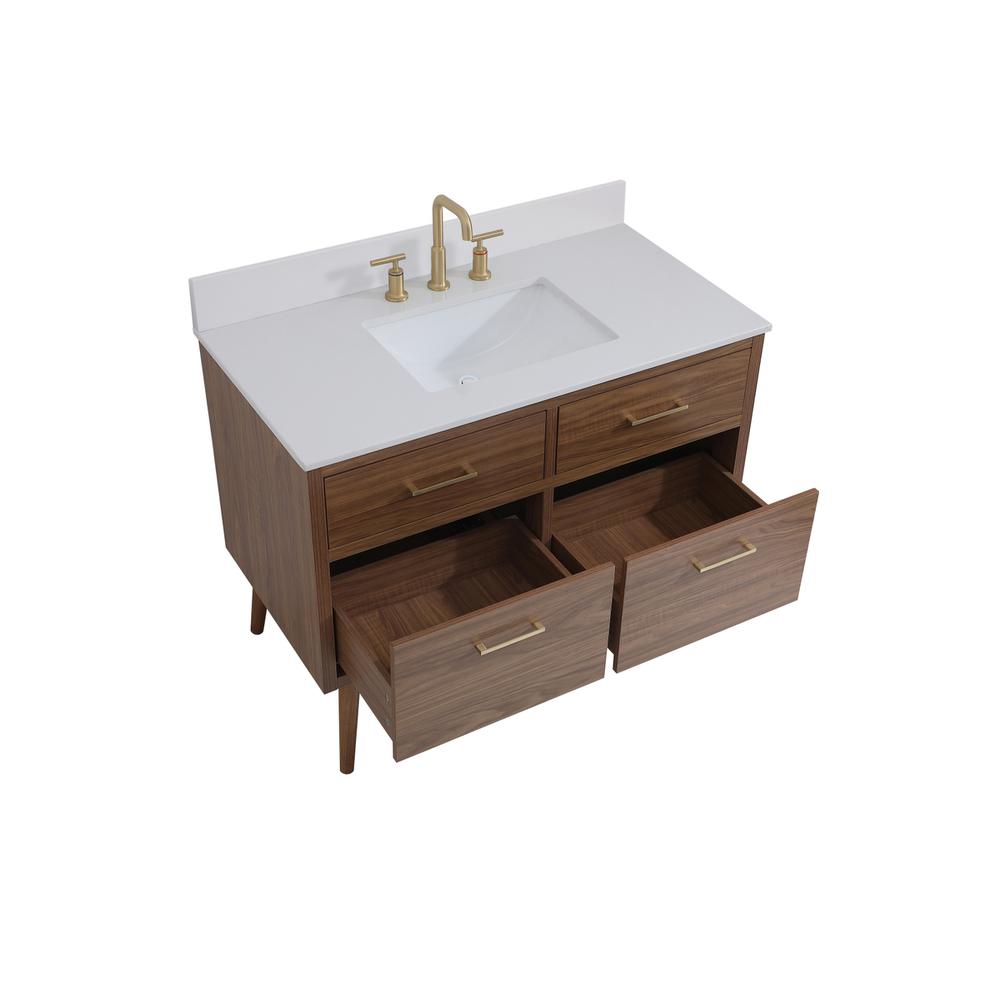 42 inch bathroom Vanity in Walnut Brown with Backsplash. Picture 9