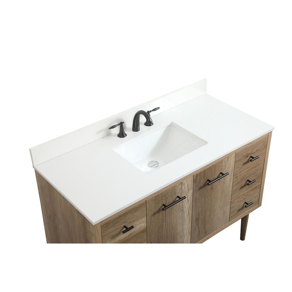 48 inch Single bathroom vanity in natural oak with backsplash. Picture 13