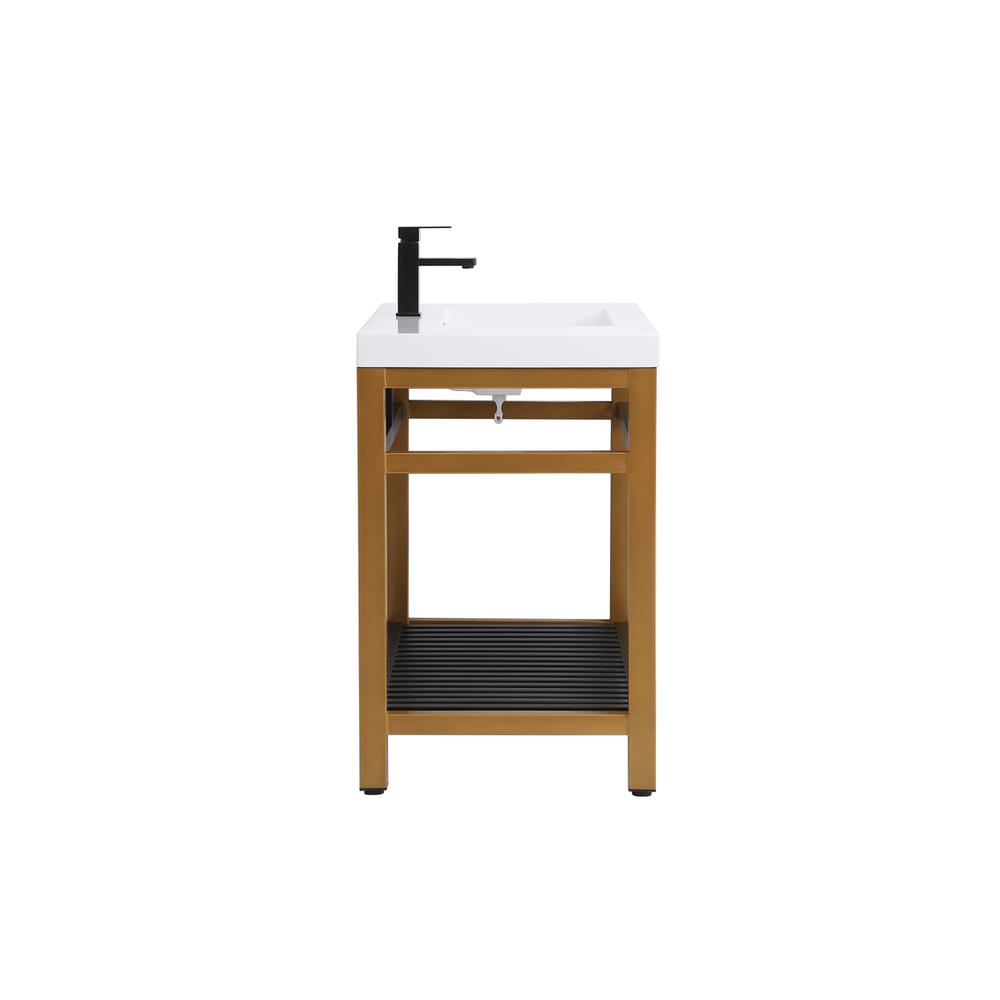 42 inch Single Bathroom Metal Vanity in Golden Black. Picture 12