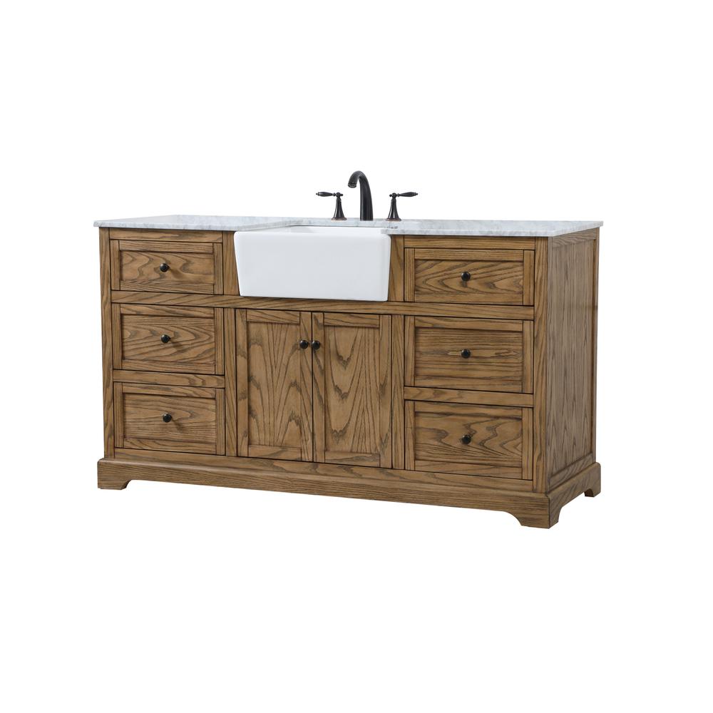 60 inch Single bathroom vanity in driftwood. Picture 7