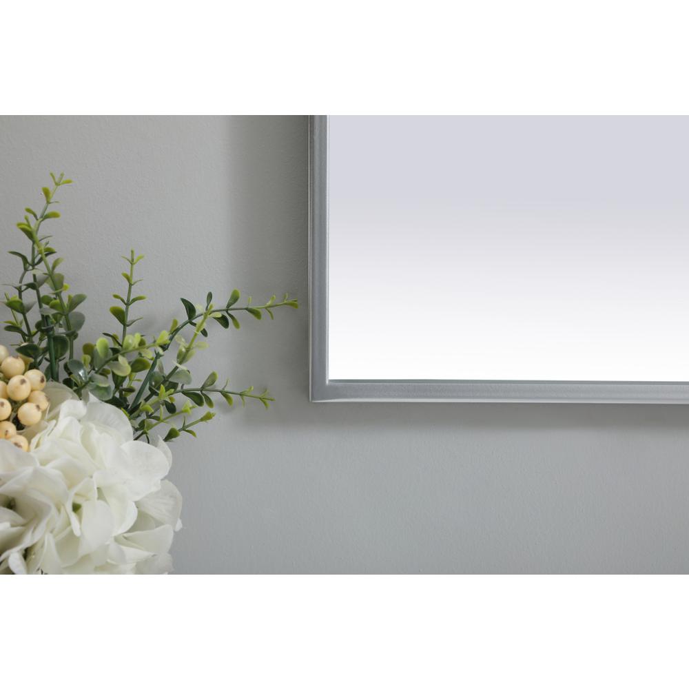Metal Frame Arch Mirror 27x30 Inch in Silver. Picture 5