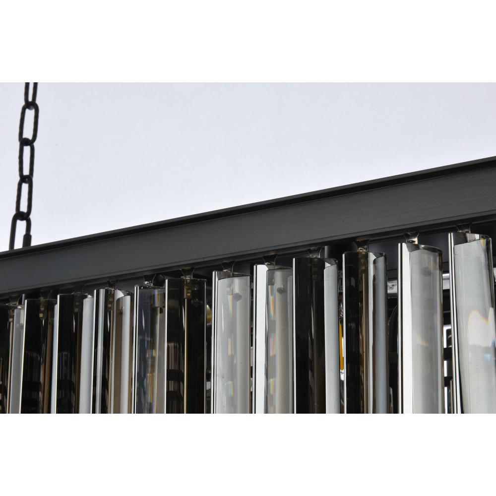 Sydney 12 light Matte Black Chandelier Silver Shade (Grey) Royal Cut Crystal. Picture 5