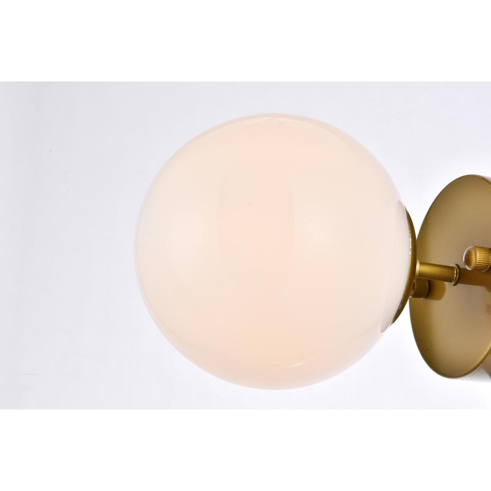 Mimi six inch dual flush mount and bath sconce in brass with frosted glass. Picture 3