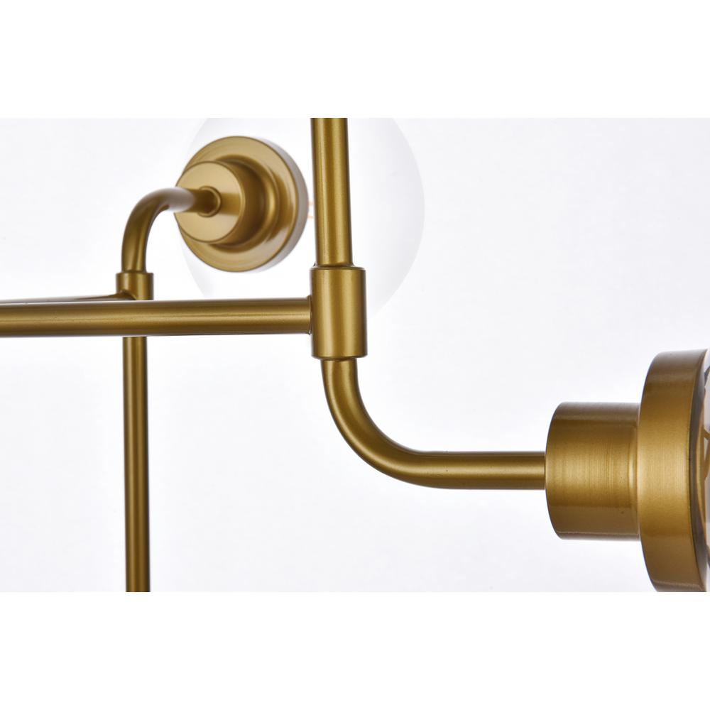 Hanson 8 lights pendant in brass with clear shade. Picture 5