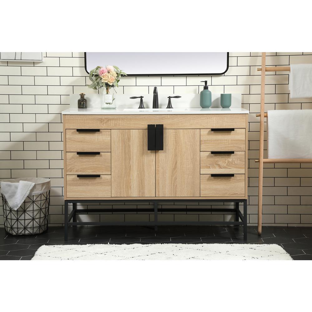48 inch Single bathroom vanity in mango wood with backsplash. Picture 14
