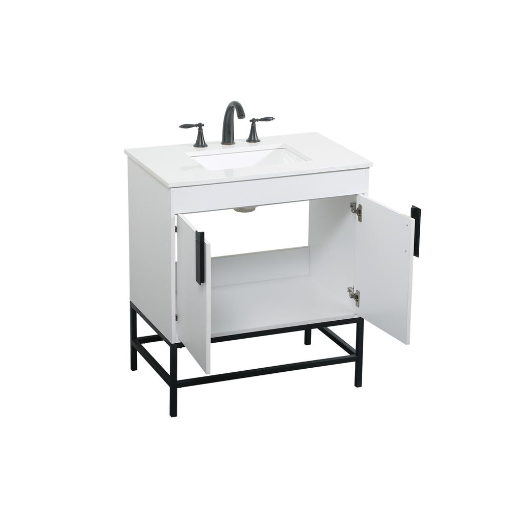 30 inch Single bathroom vanity in white. Picture 9