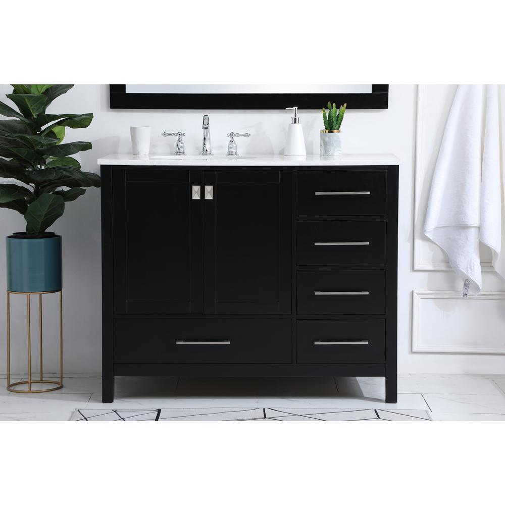 42 inch Single Bathroom Vanity in Black. Picture 14