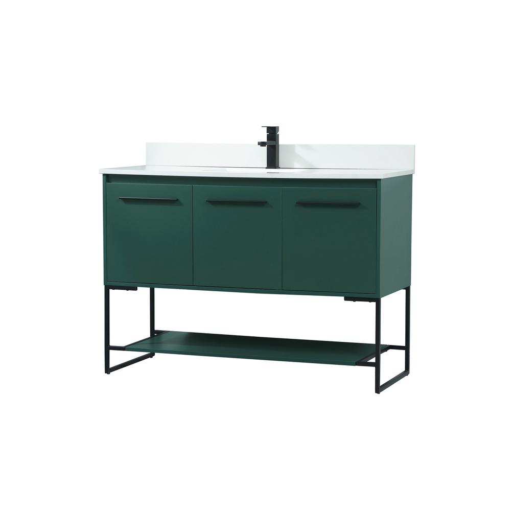 48 inch Single bathroom vanity in green with backsplash. Picture 7
