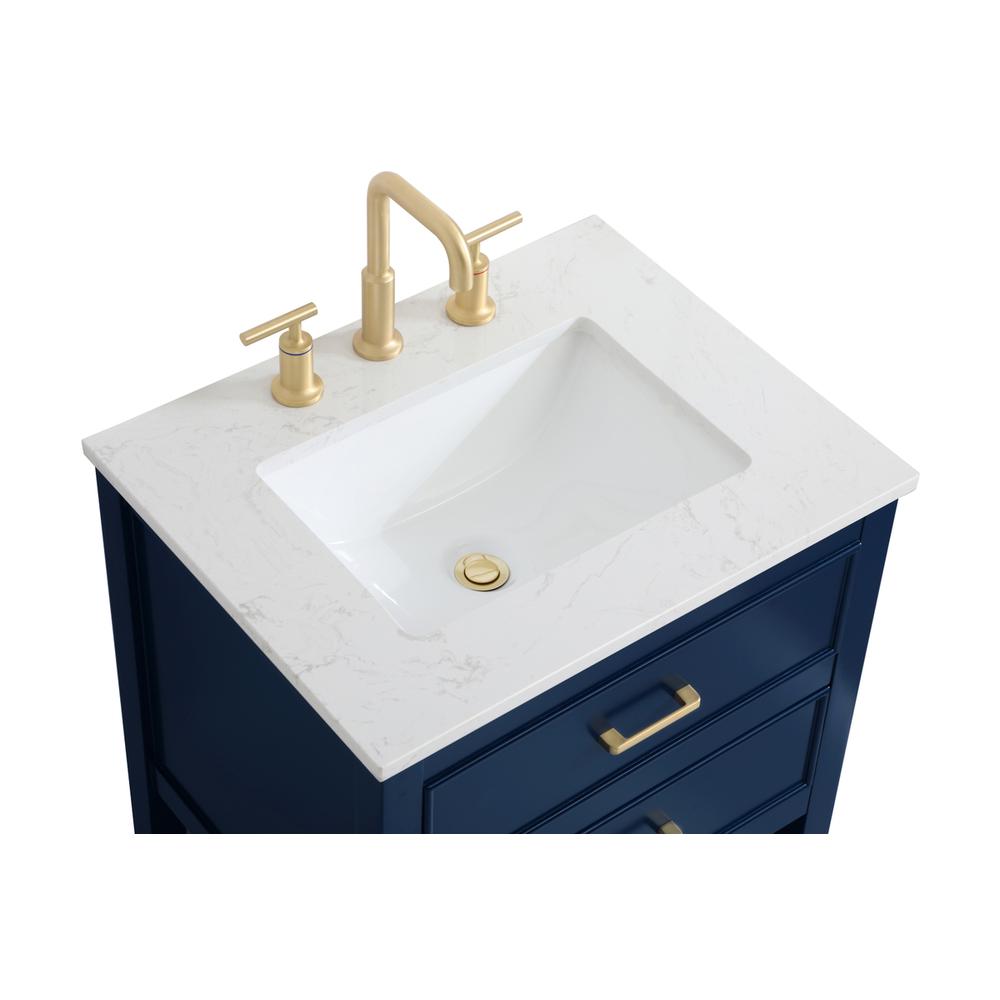 24 inch Single Bathroom Vanity in Blue. Picture 10