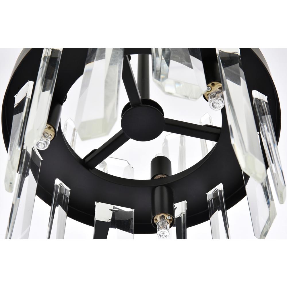 Serena 10 inch crystal round pendant in black. Picture 4
